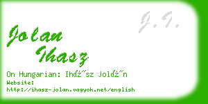 jolan ihasz business card